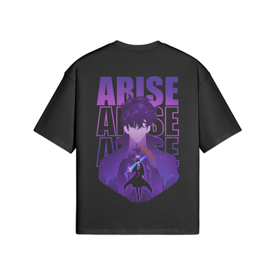 Solo Levelling Arise Boxy T-ShirtThis boxy t-shirt is the perfect addition to your casual wardrobe. Made from premium-quality cotton, the tee offers an experience of ultimate luxury and comfort. ThePODpartnerAcrezendo ApparelSolo Levelling